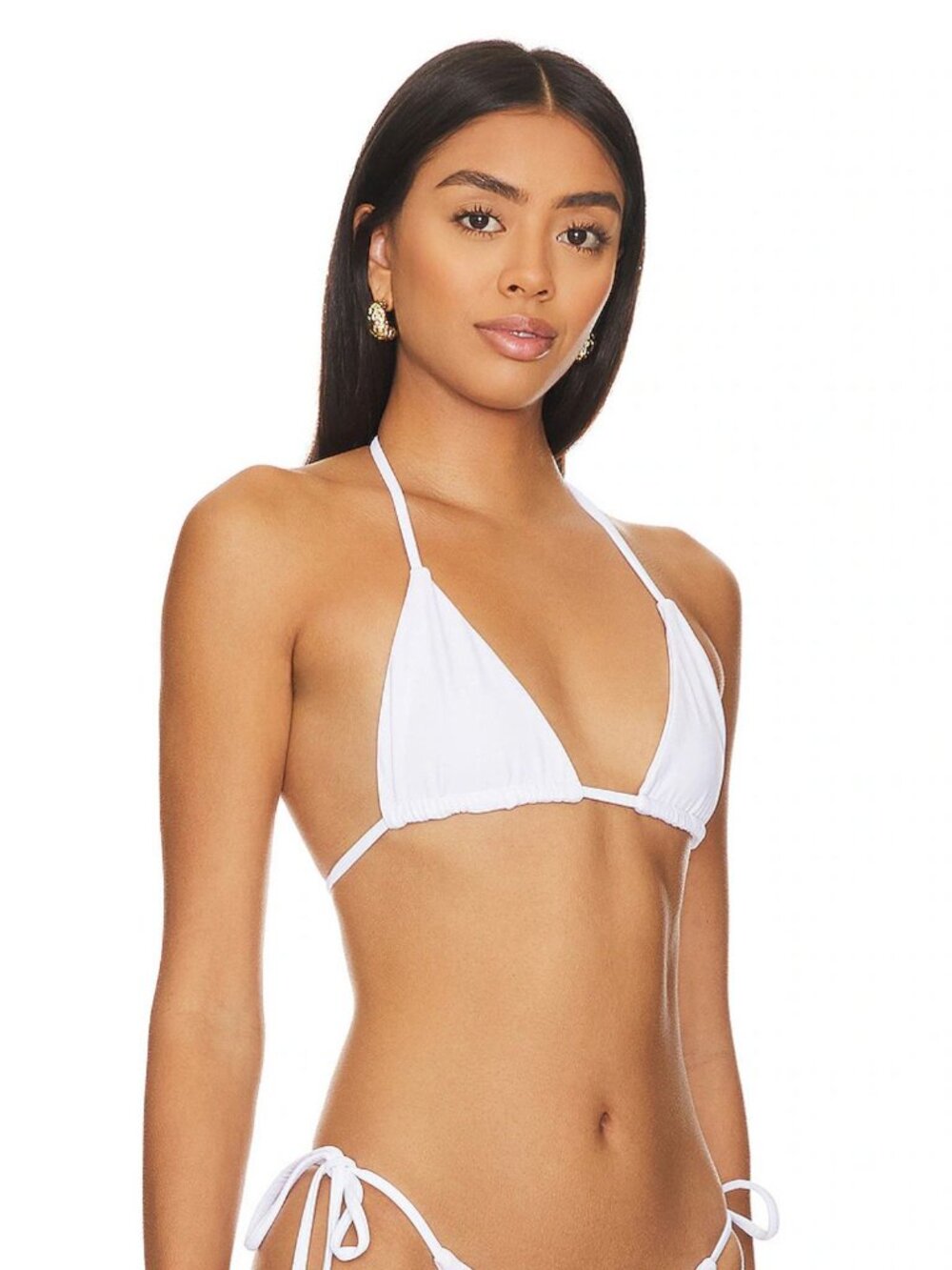 Beach Riot x Free People White Winona Triangle Bikini Top Size Small 38892